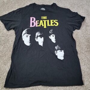 The Beatles Band Graphic T-Shirt Mens Medium Black Cotton Short Sleeve